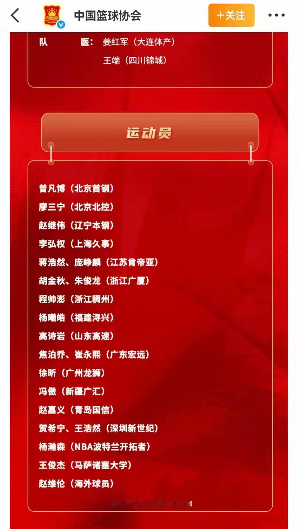 中国男篮这个大名单是相当强啊！周琦落选我完全同意。有他打得高端局基本上很少能赢。