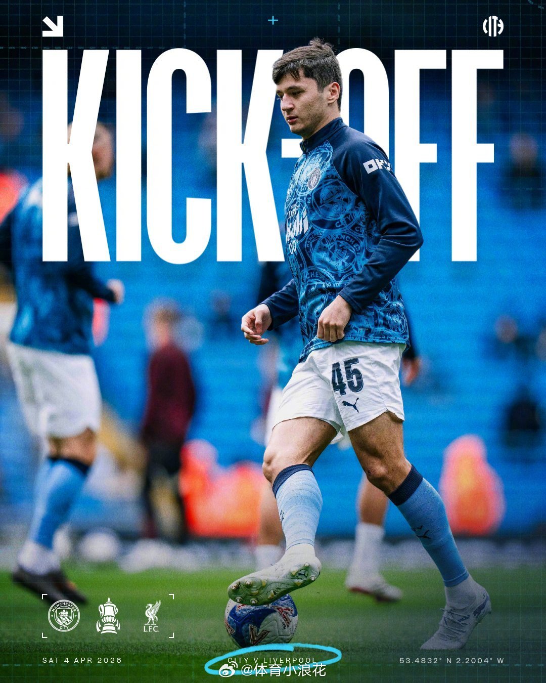 全场比赛开始！！！！COME ON CITY!!!  cr：曼城足球俱乐部 