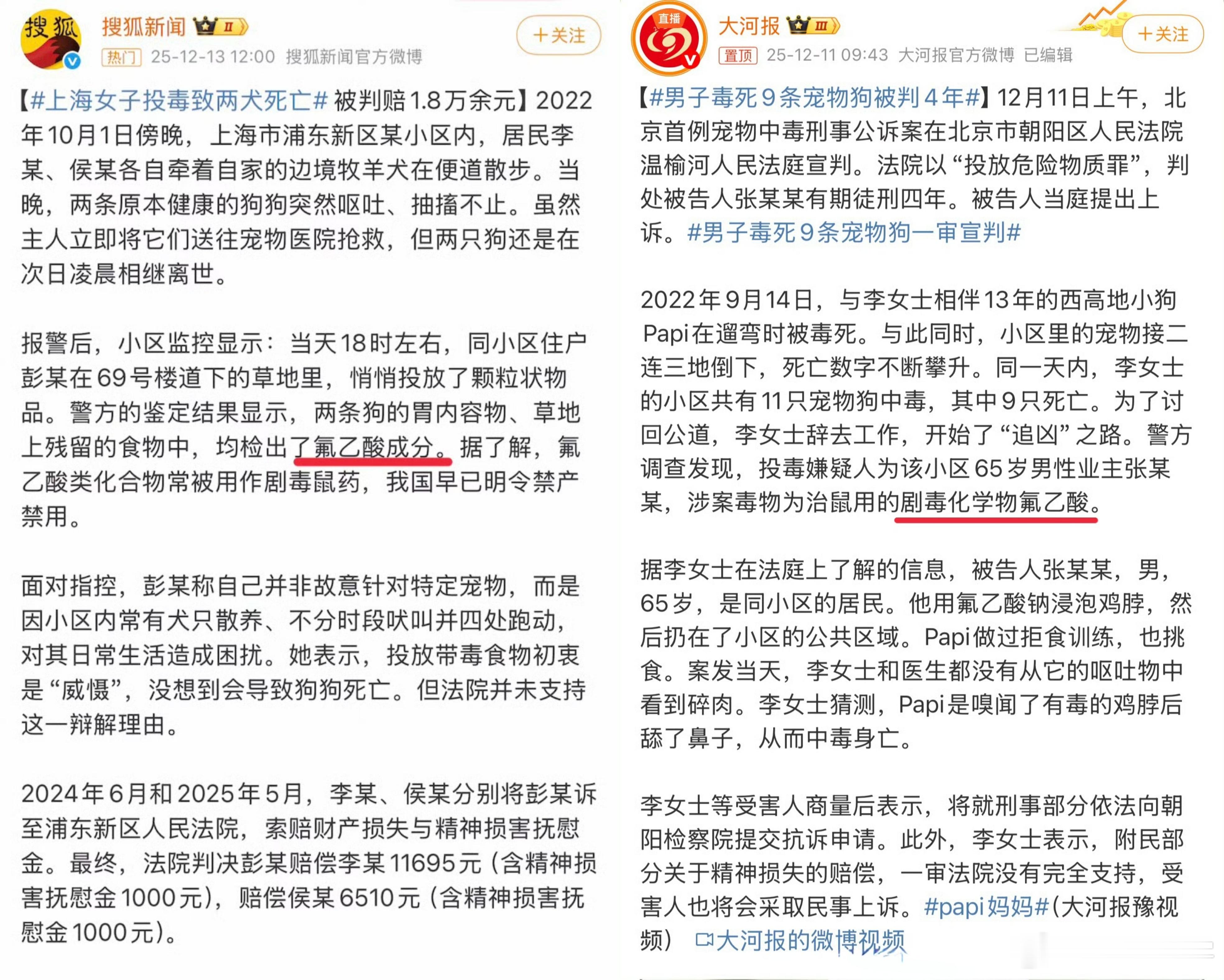 上海女子投毒致两犬死亡赔1.8万男子毒死9条宠物狗被判4年前者民事赔偿1.8万元