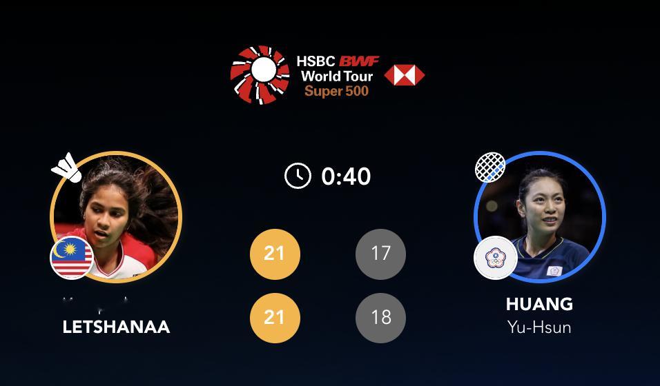 蕾莎娜🇲🇾 21-17、21-17 黄宥薰半决赛：碧查梦🇹🇭 vs 🇲