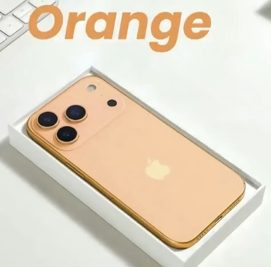 iPhone17 Pro橙色机模的颜色饱和度看起来要比渲染图的低很多，真机估计会