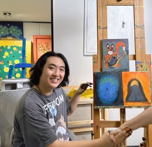 费曼的作品很有自己的想法 没想到费曼很有画画天赋！作品很有自己的想法，可以开画展