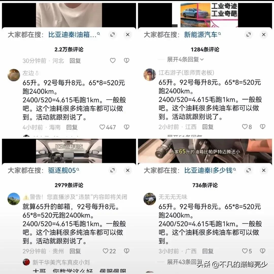 秦L每公里4毛多的费用，真不知吹了个啥。？
[大笑]这位大哥，算的你们觉得怎么样