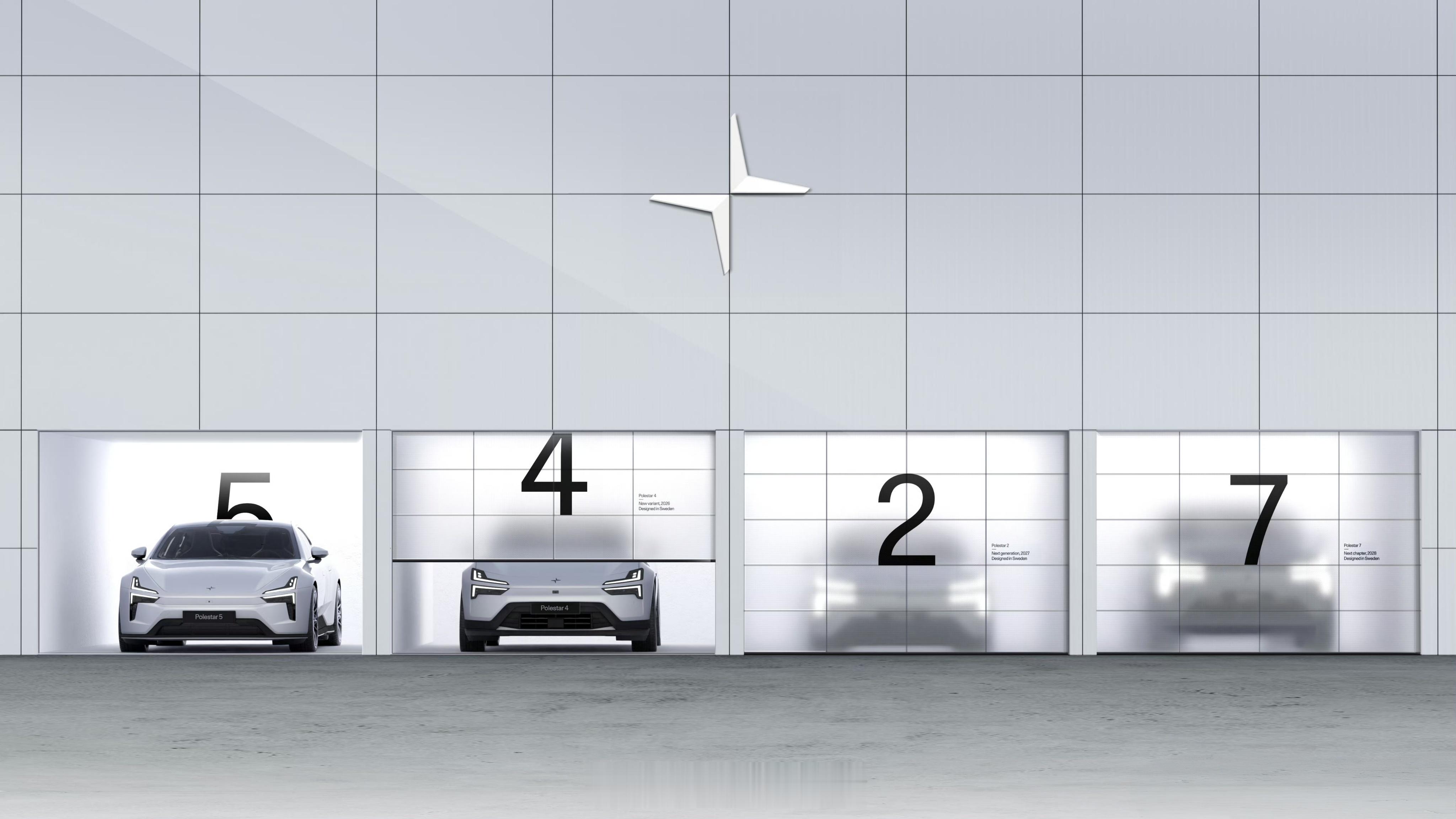 极星在海外市场预告将推出四款全新电动车型，Polestar 2、4、5、7～可惜