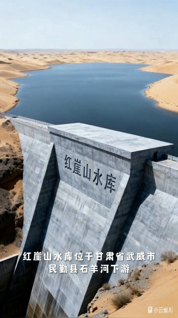 1958年：红崖山水库。
红崖山水库位于甘肃省武威市民勤县石羊河下游，距县城30
