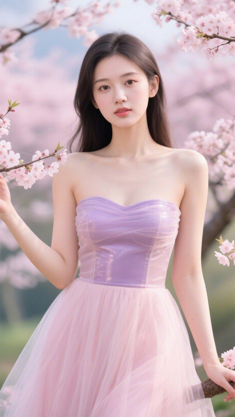 晴日樱林
 
晴空湛湛淡云闲，万树樱开遍岭间。
繁英满树凝清艳，细枝横空展素妍。