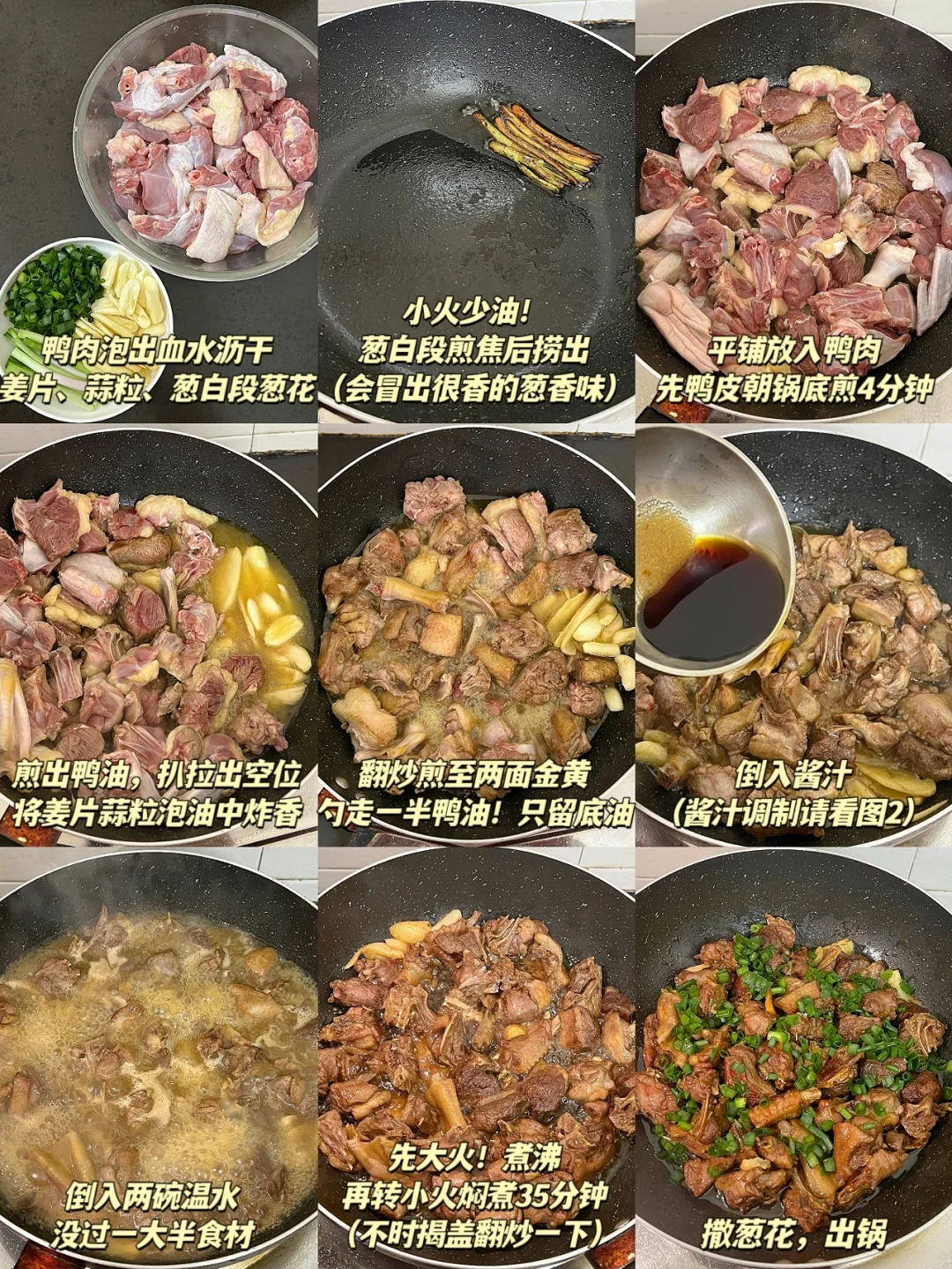 做法用料巨简单的葱油焖鸭❗新手给我进来学