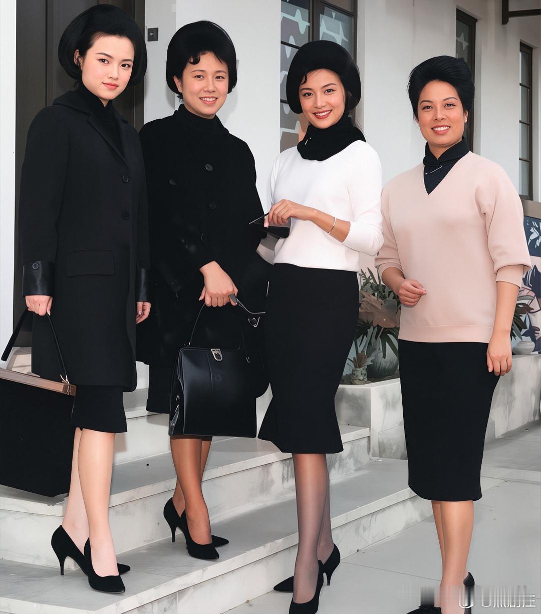 70年代，夏梦等人的合影，她美得实在是无可挑剔，不愧是绝世美人 ​​​