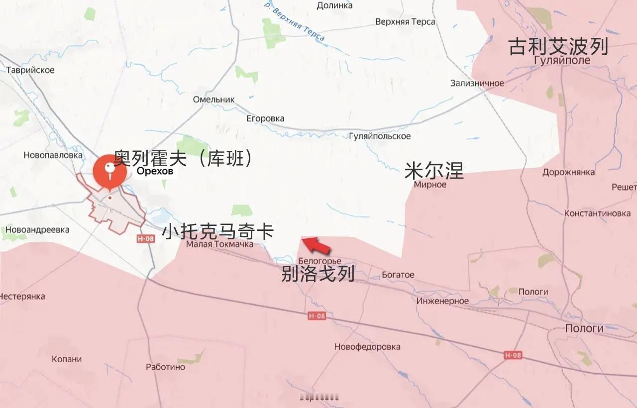 俄军第聂伯集群部队在奥列霍夫（库班）方向沿扎波罗热州孔卡河北岸推进，占领了位于奥