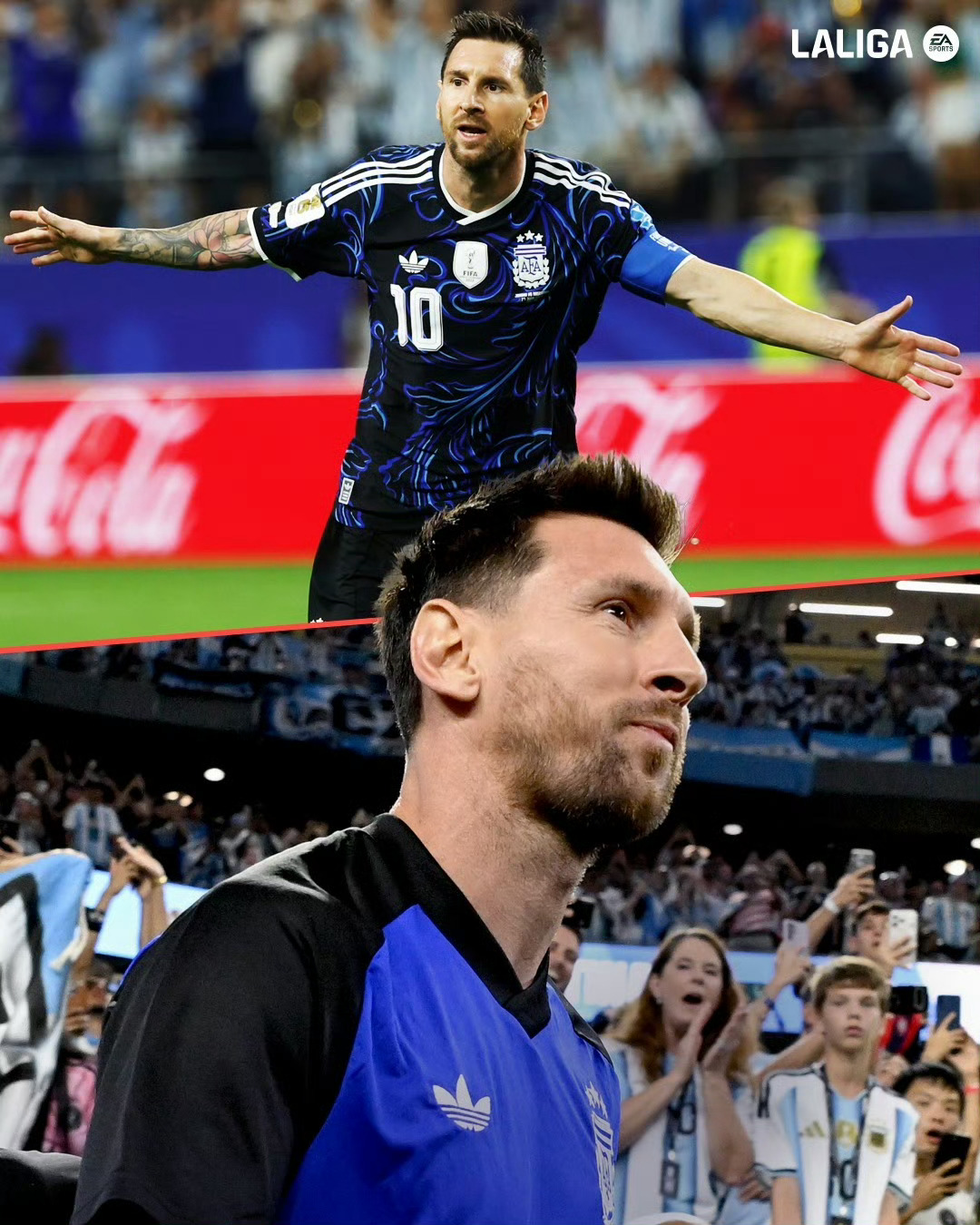 西甲联赛官方晒图：🔟🇦🇷梅西加冕历史射手王世界杯