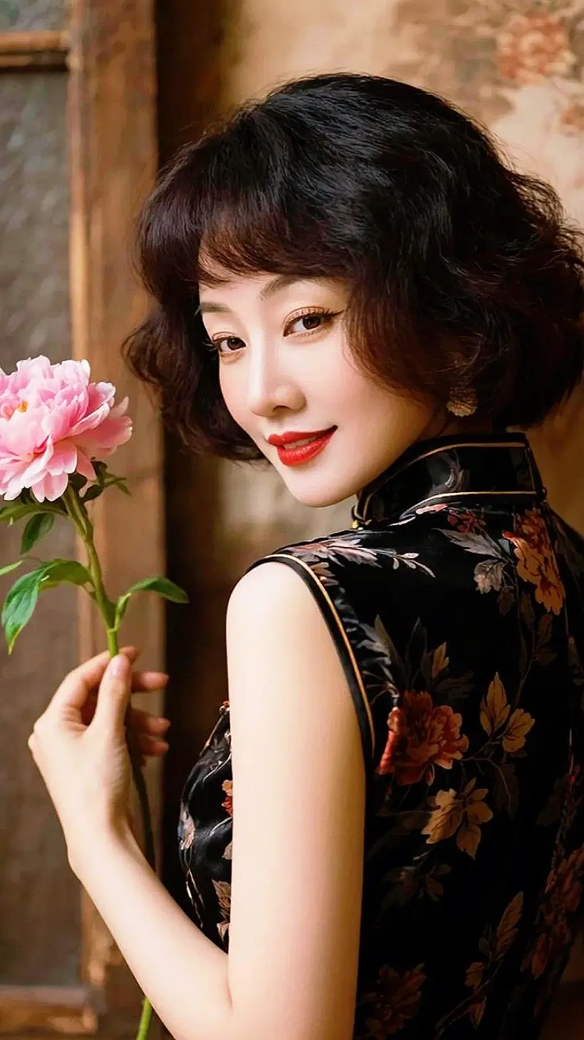 AI旗袍花卉写真 ai写真广告分成玩法达人伙伴计划