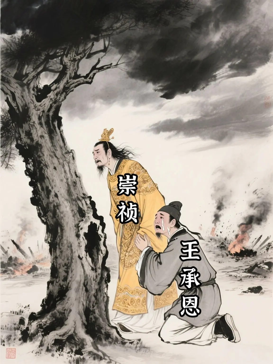 太监王承恩，死后可入皇陵。