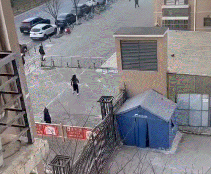 网友:无意中拍到的，看她玩的挺开心的！