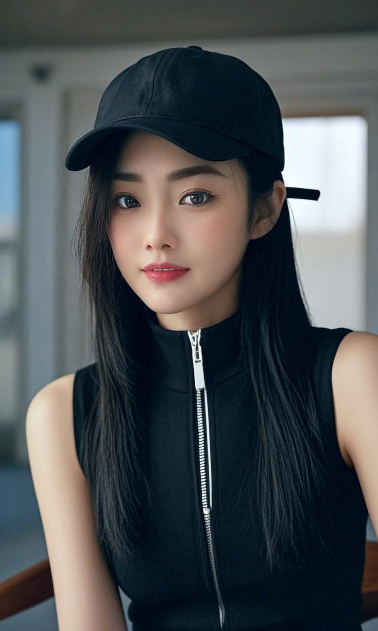AI黑帽劲装佳人