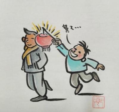 〔歇后语〕
图中画面太逗了；
外甥打个大灯笼；
笑呵呵去照娘舅；