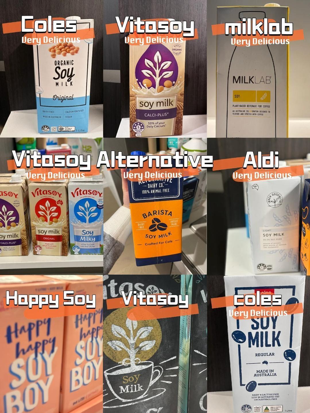 Coles和Woolworths的自有品牌大豆奶均标注为“澳洲制造，含91%澳洲