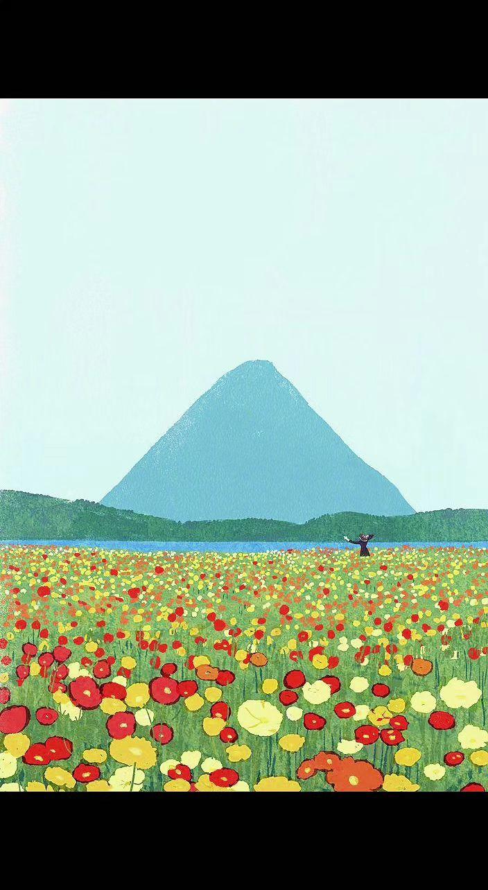 🌼花海翻涌成浪，山是沉默的诗行。人在画中央，心随云流浪～
