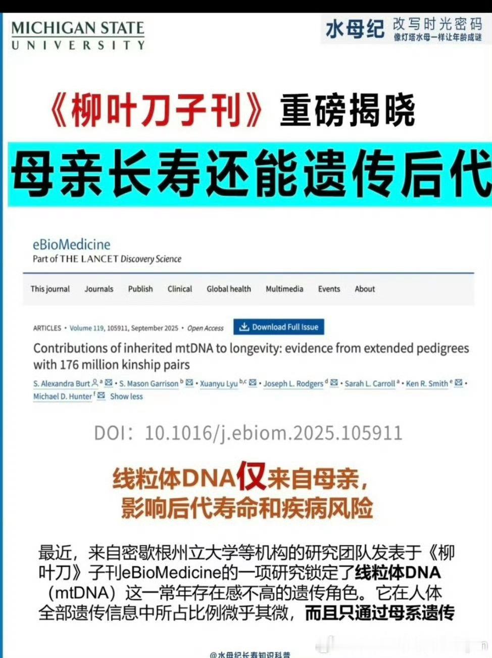 我的寿命与外婆和奶奶有关长寿确实跟遗传相关！但是，你知道自己遗传的是谁的吗？奶奶