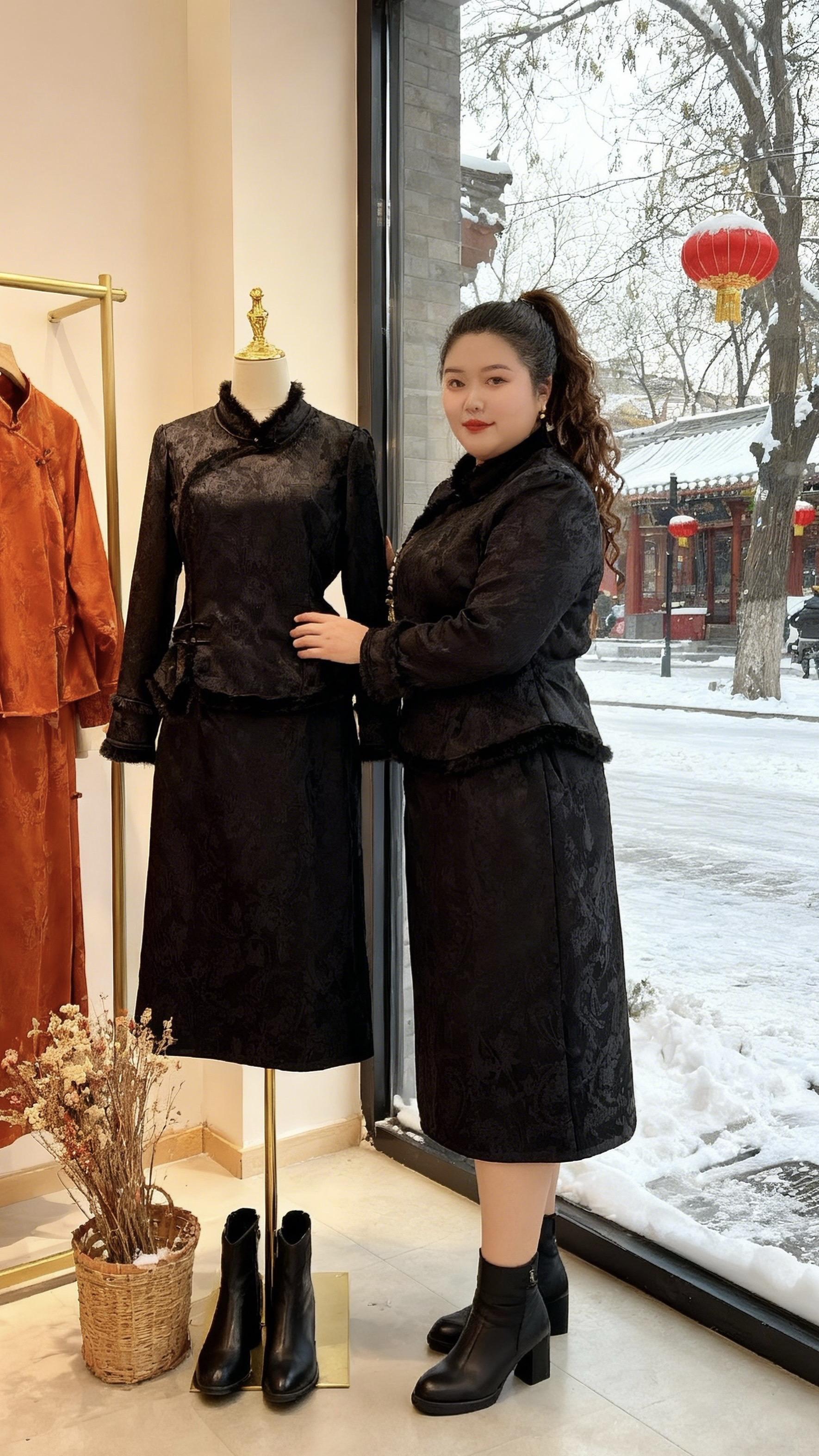 秋冬穿搭 保暖又好看一键入冬穿搭大码女装遮肉显瘦