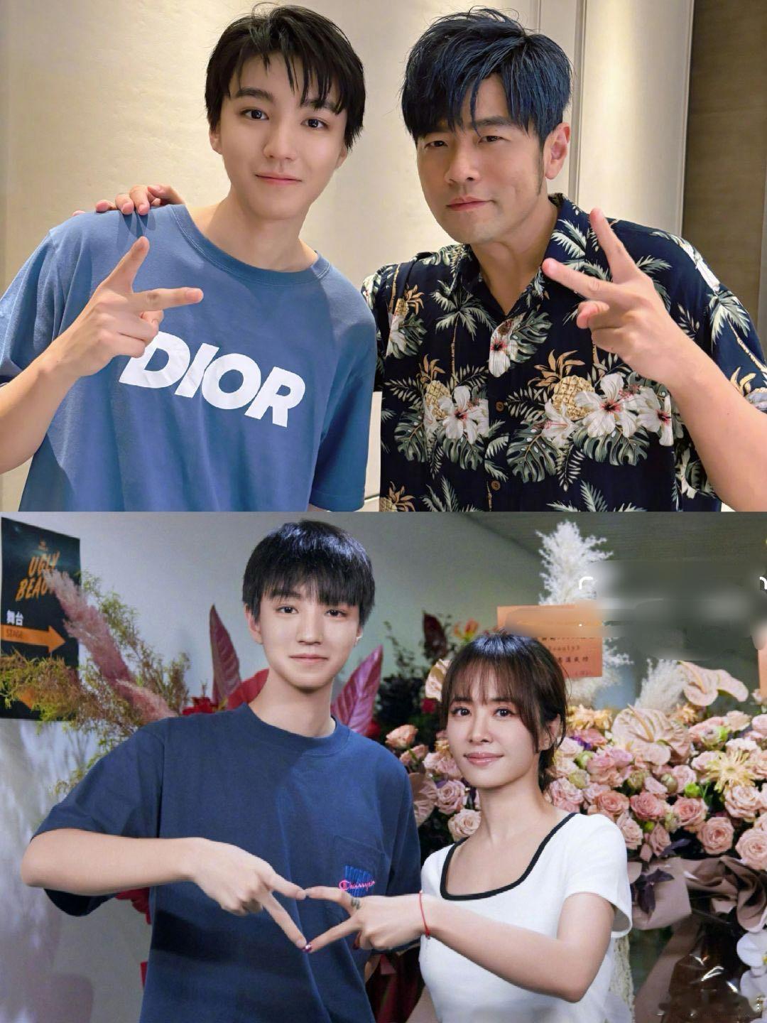 #王俊凯发和周杰伦合照#看到有个评论说王俊凯天王的爸，天后的妈，破碎的家庭，顶流