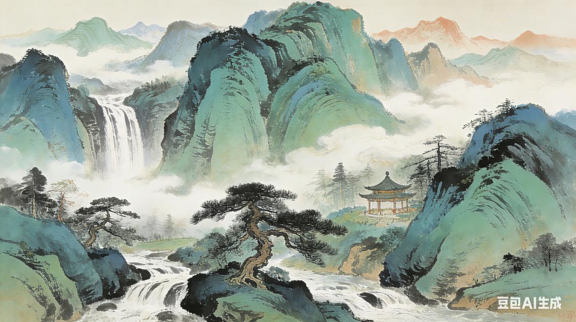 看到“落笔画山水”这个上联，感觉一下就被带入了那个挥毫泼墨绘山河的意境。下联“挥