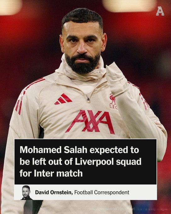 奥恩斯坦：萨拉赫预计不会出征意大利，不过最终决定尚未敲定。此项决定将由体育总监理