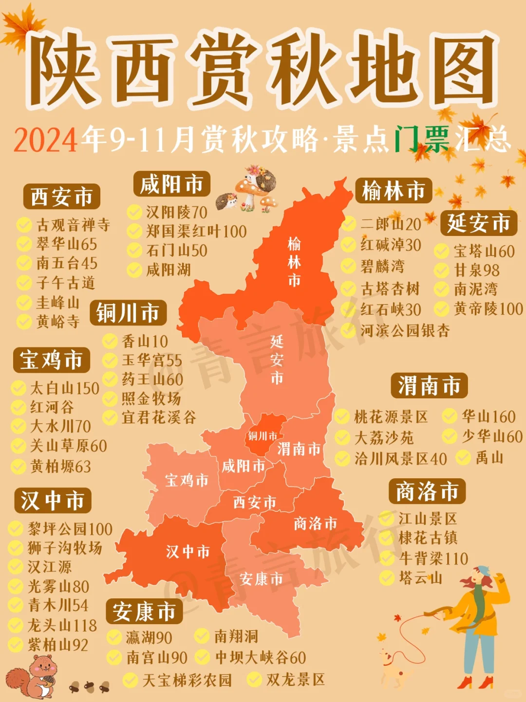 9-11月必去赏秋仙境🍁陕西50+打卡集合地