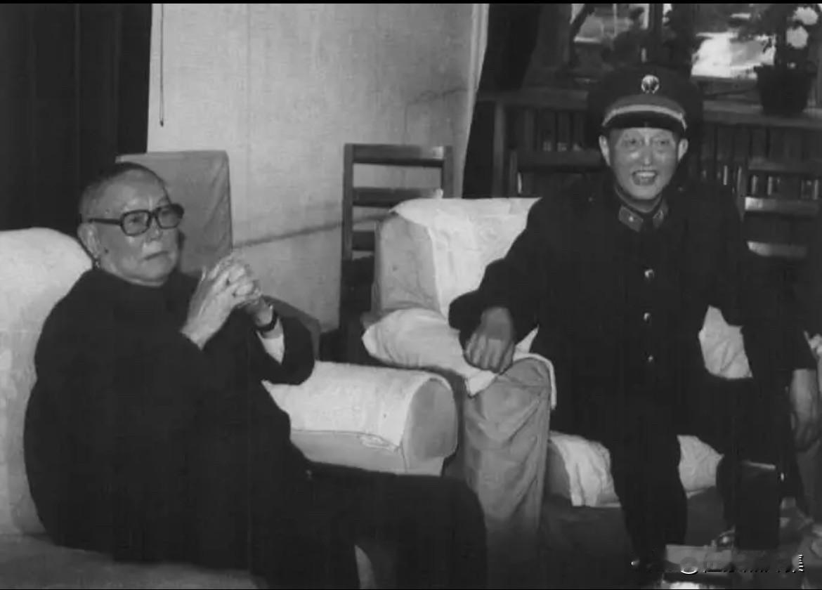 1988年，洪学智将军与李先念同志的珍贵瞬间。此时，洪学智刚刚第二次被授予上将军