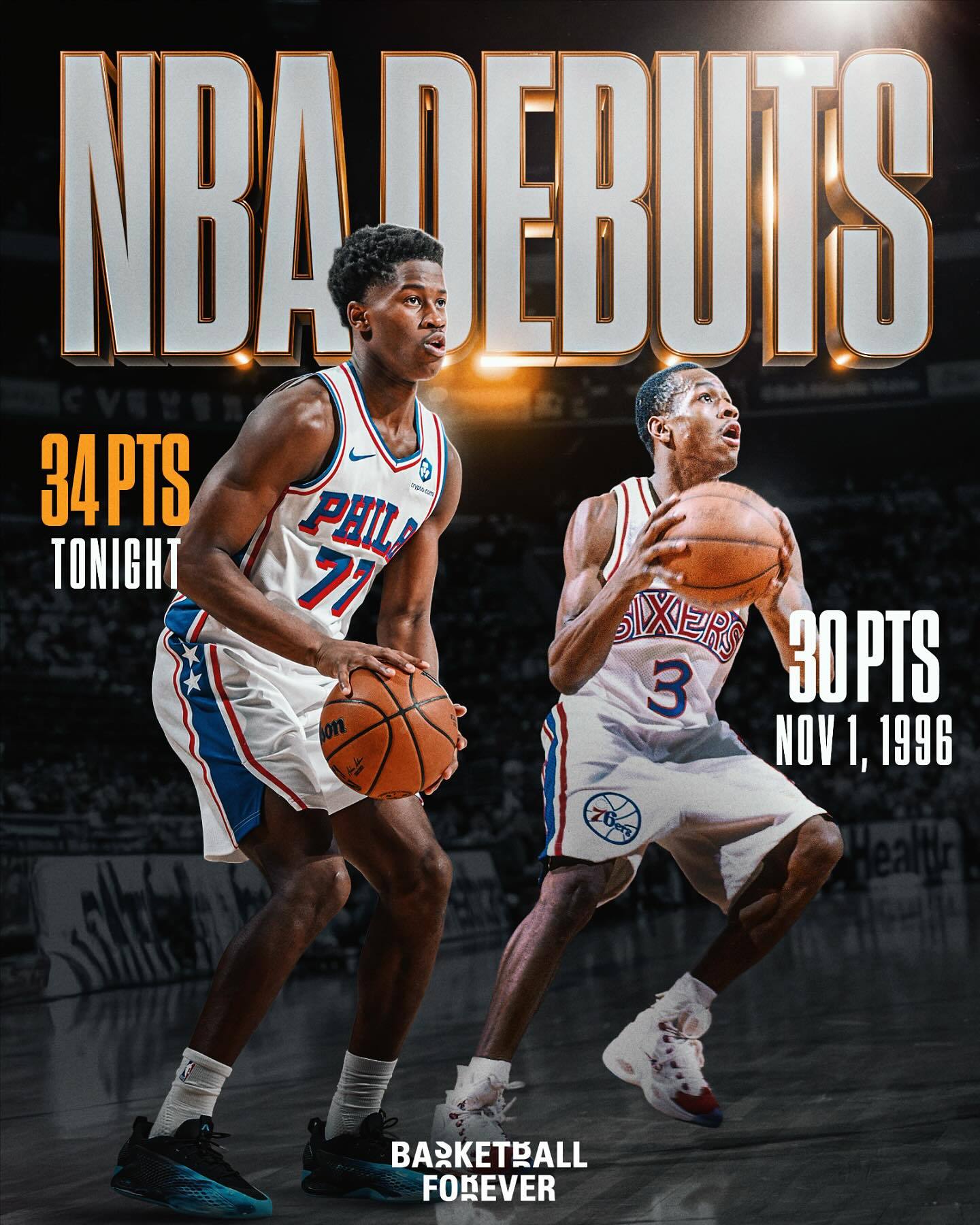 新秀VJ埃奇库姆首秀34分7篮板3助攻1抢断——NBA历史上自从张伯伦1959年