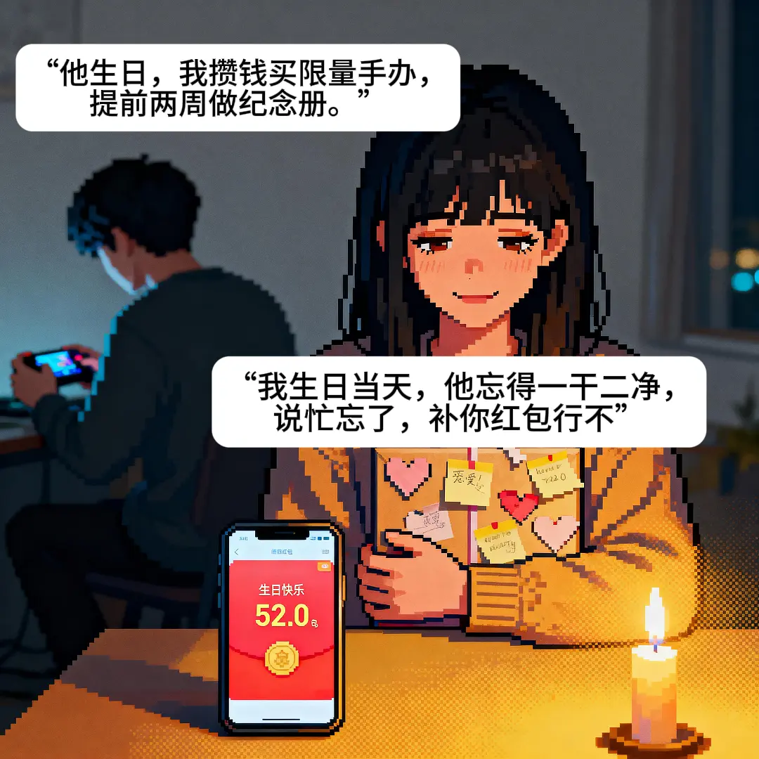 我对他vs他对我。
