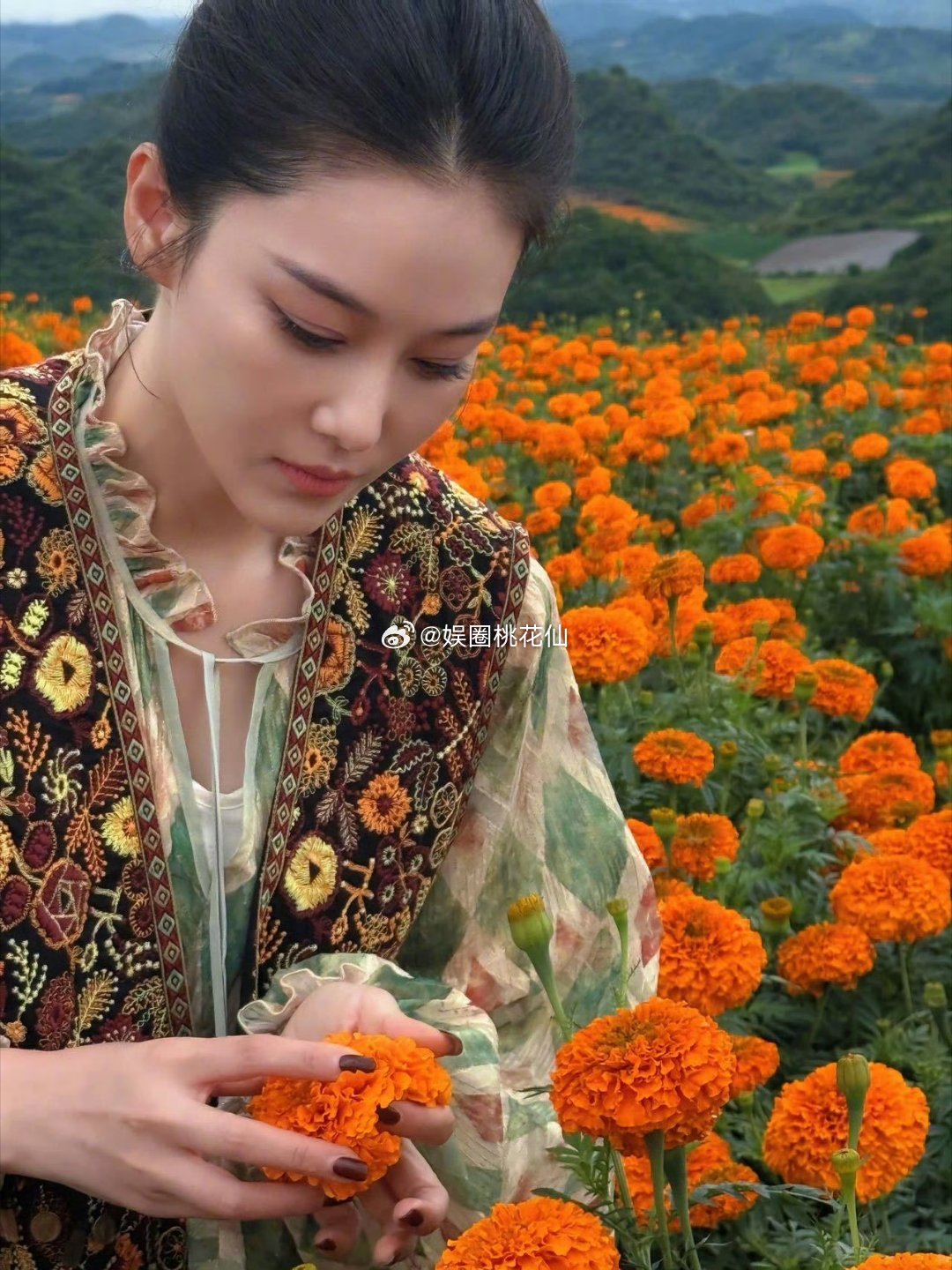 张馨予云南花海里画花 视频里她画花的样子太戳人了！张馨予在云南花海里，用画笔捕捉