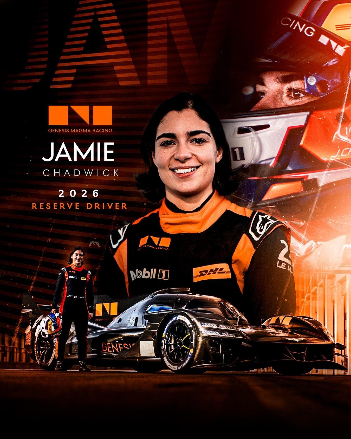 Genesis Magma Racing官宣现年27岁的英国女车手杰米·查德威克