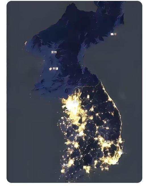 哪里经济发达、哪里国家富强，民众生活富裕，看看这张卫星拍照图片就一目了然。但在这