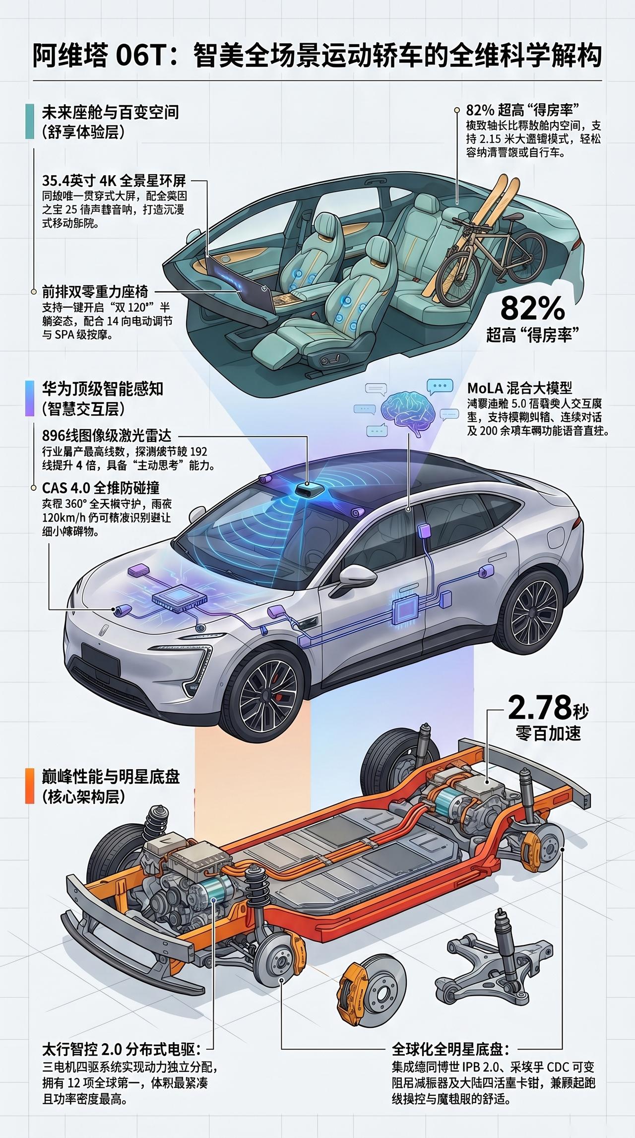一图看新车 阿维塔06T 全场景运动轿车 智美全场景运动轿车  年轻人第一台性能