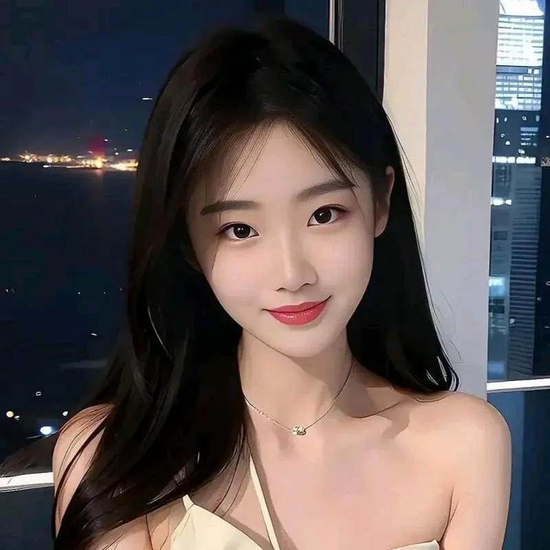 都市夜景下的优雅美人，红唇与灯光交相辉映。