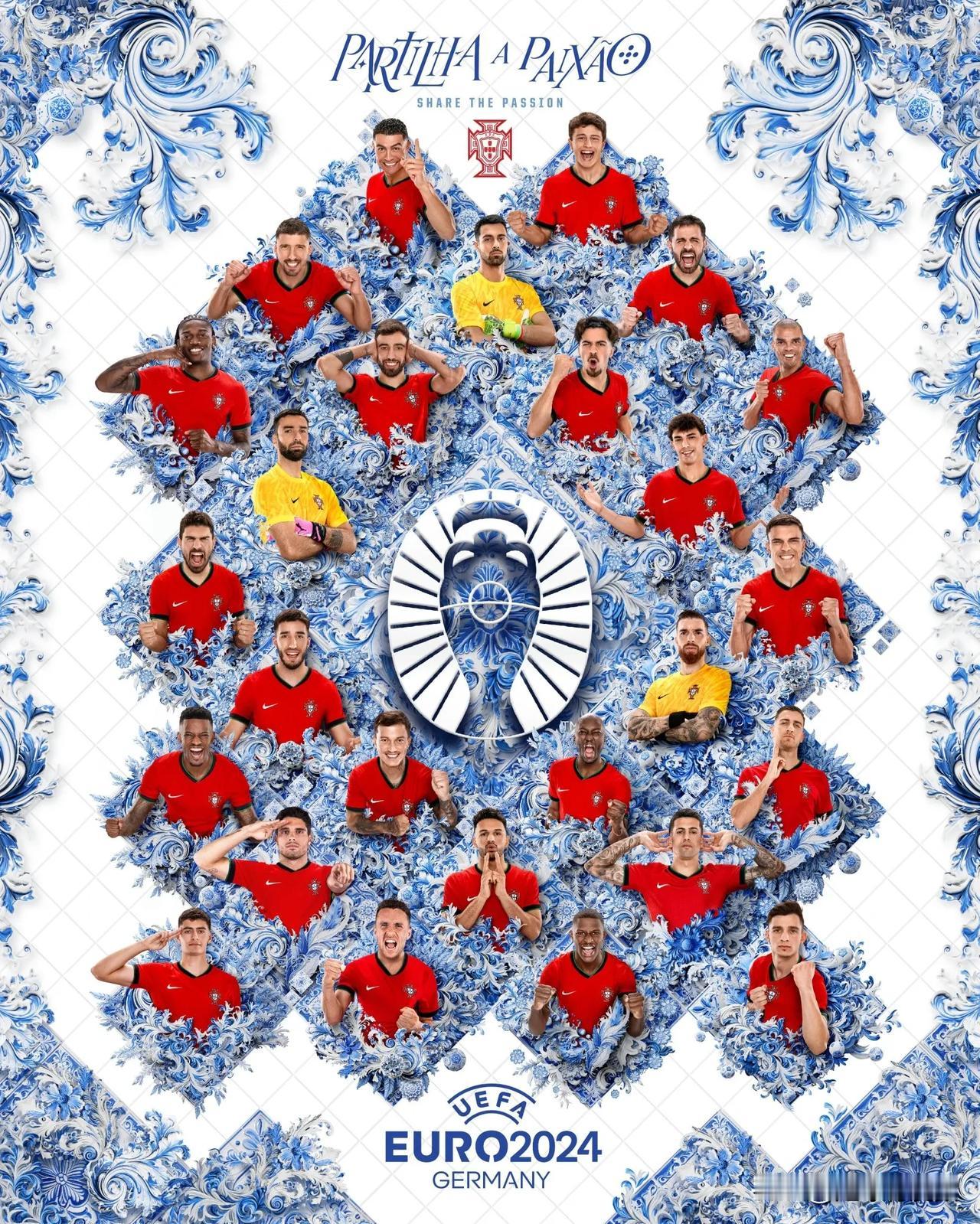 葡萄牙队欧洲杯26人大名单中，只有9人来自非五大联赛，他们分别是：
前锋——C罗