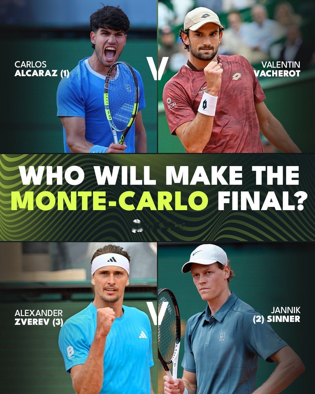 如果还有比前四号种子会师更刺激的四强阵容，那就得是今年蒙特卡洛1000赛 的这版