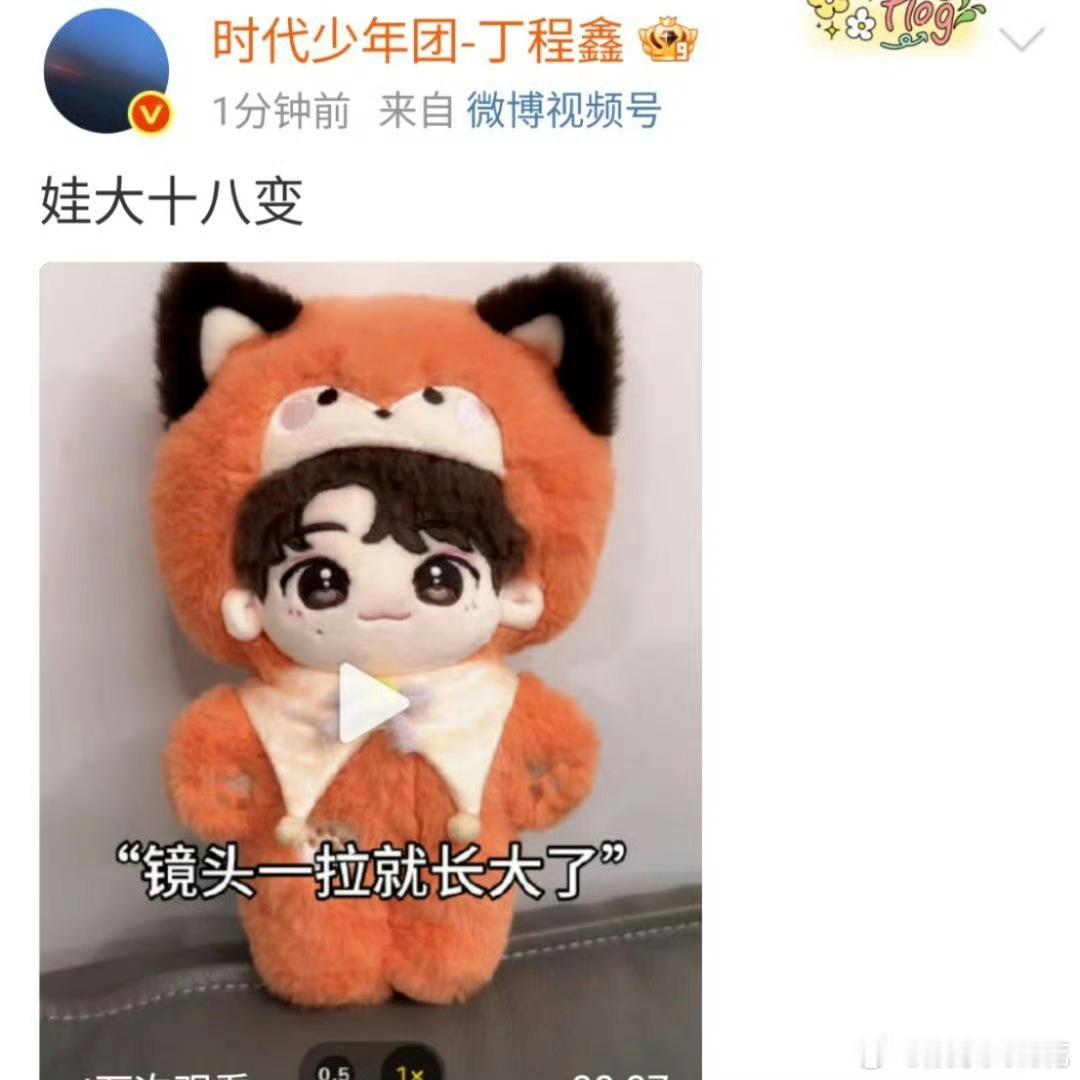 丁程鑫晒个人的棉花娃娃丁程鑫晒个人娃娃 丁程鑫晒了自己的棉花娃娃～