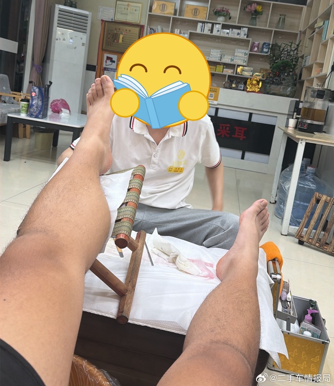 队友这礼拜要去做排气修复手术，让我陪她来修脚（很长时间自己剪不了）我这大哥，55