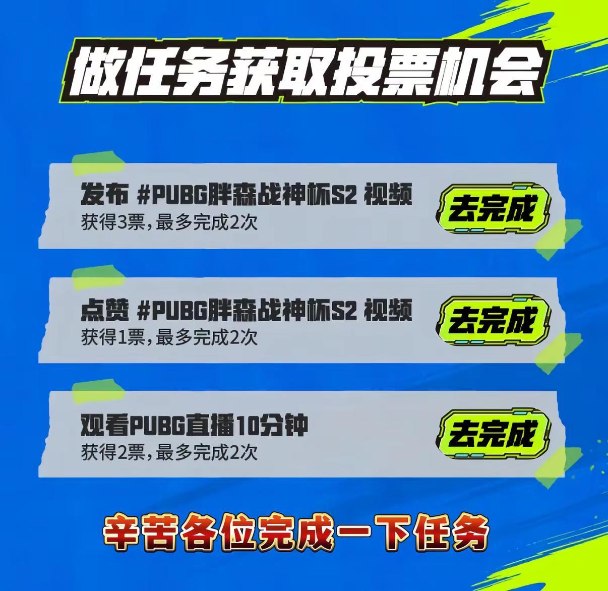 辛苦各位给xnan keys 投投票吧。pubg胖森战神杯s2  附送一张表情包