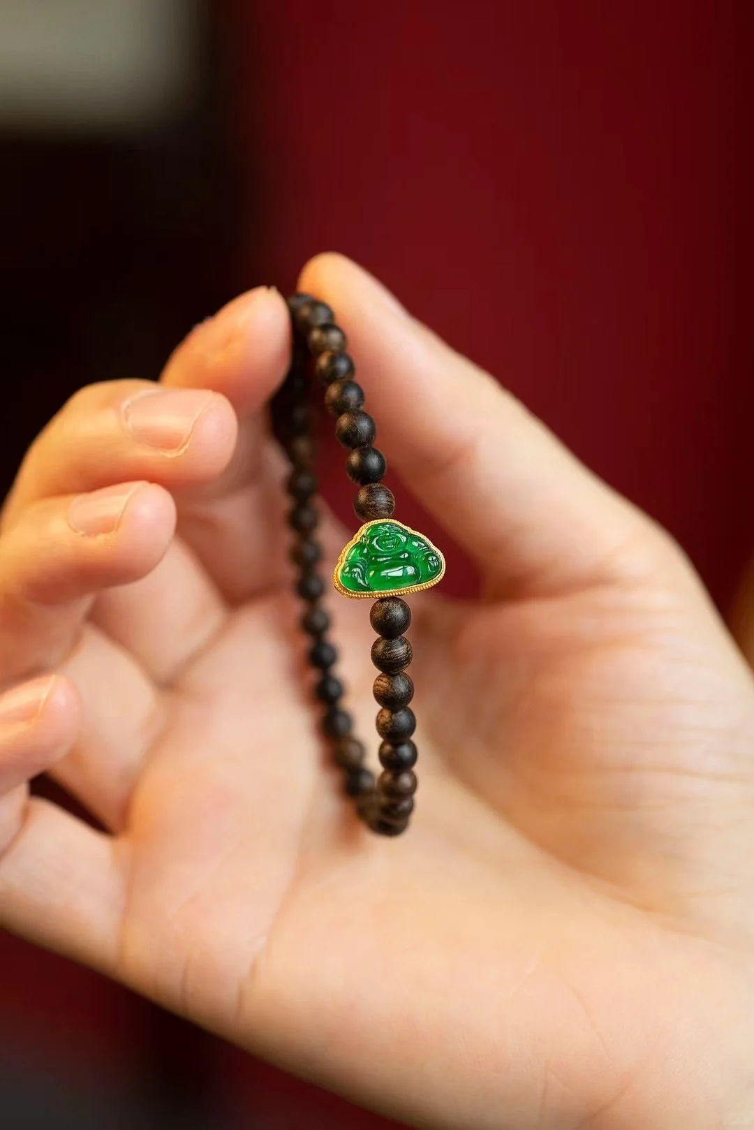 翡翠沉香，弥勒佛🙏女人都爱的手串