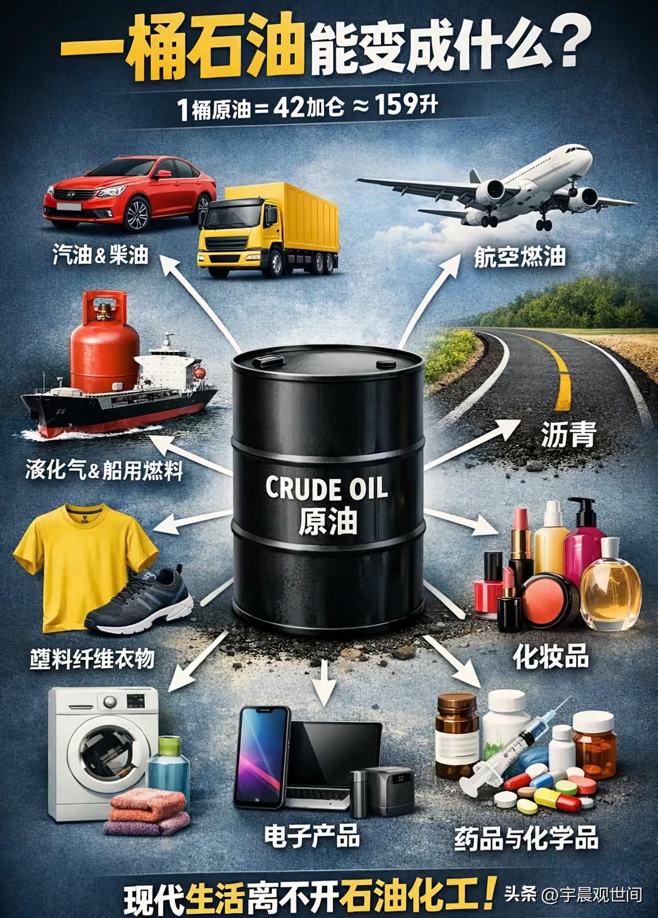 我们目前确实离不开石油，生活中很多物品都是用石油制造的。