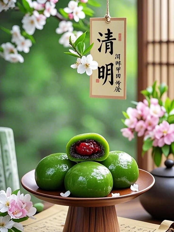 《清明》
细雨初歇草色新，
长堤风静柳烟匀。
碑前酒酹思千里，
陌上花开忆故人。