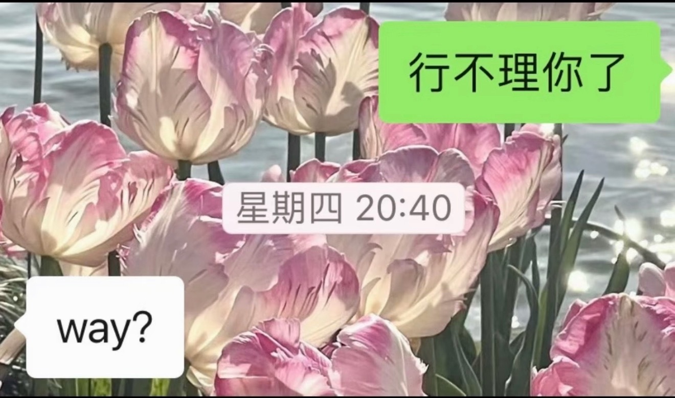 看完能忍住不笑的是这个闰蜜，你好会冷暴刀，我不埋你了，本来想放假一起去秦国玩的，