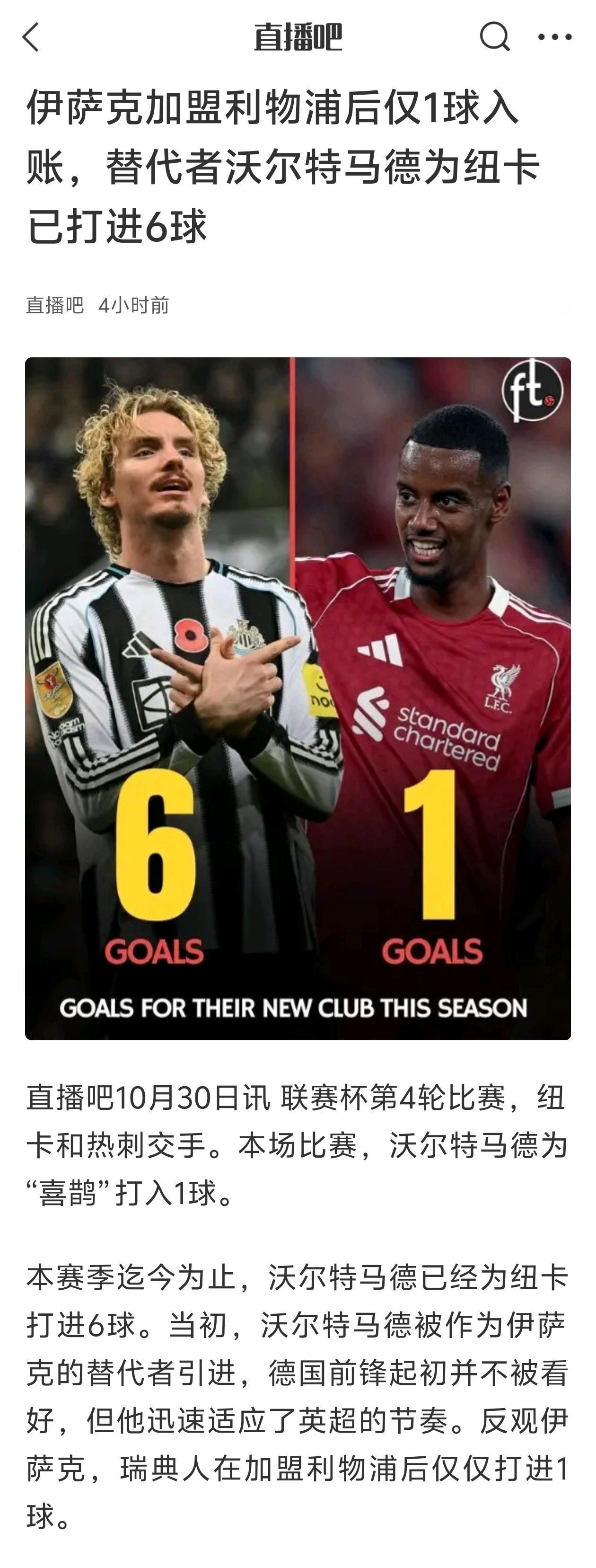 纽卡斯尔是今年夏天的大赢家！

新援沃尔特马德表现还挺好的。

老将伊萨克非要离