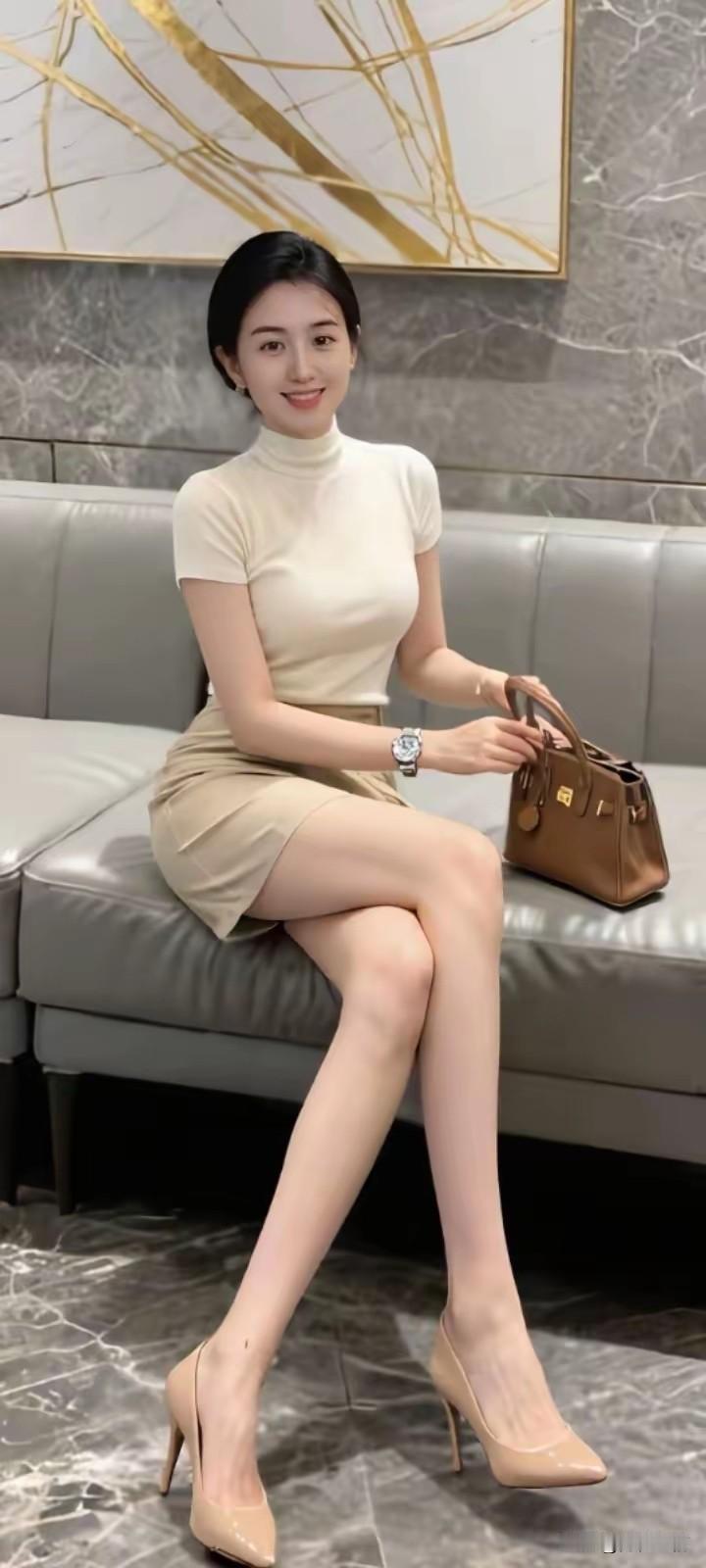 优雅气质穿搭指南，米色连衣裙搭配高跟鞋，尽显时尚魅力！