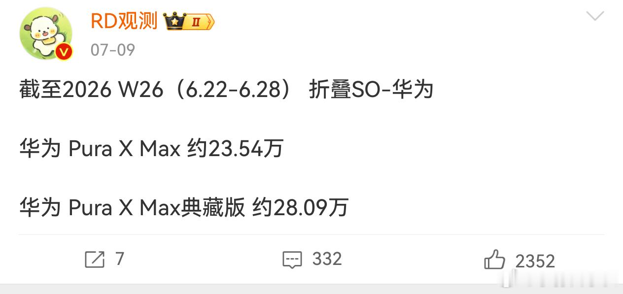 华为Pura X Max大阔折叠累计激活量破50万了，两个月的时间，生命周期感觉