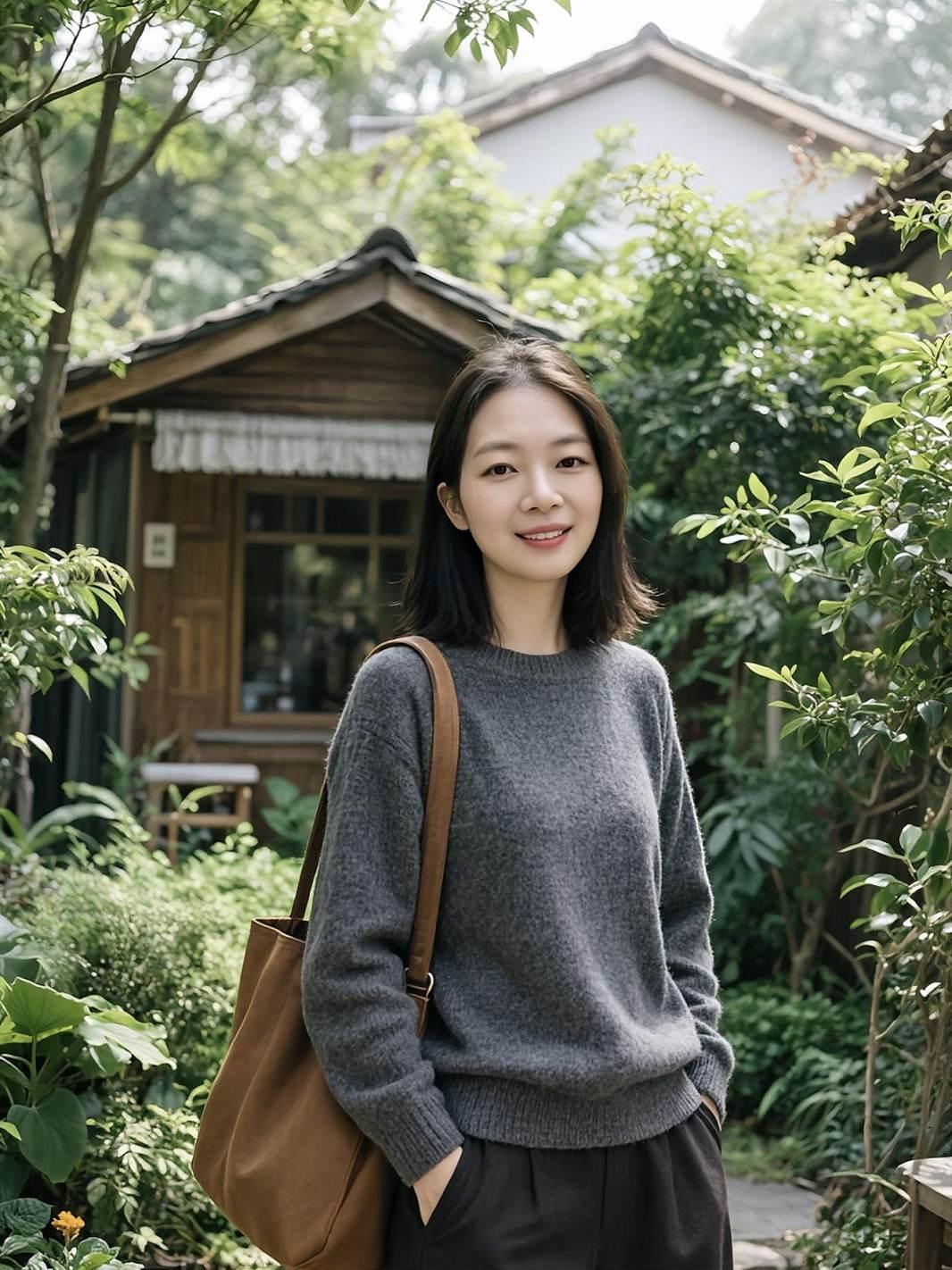 AI森系生活照 随变ai随便玩 甜美女孩日常分享 农村生活