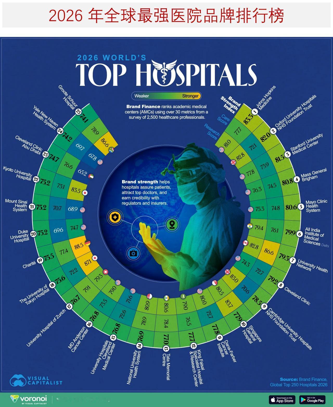 2026 年全球最强医院品牌排行榜

品牌价值并非仅仅是企业层面的问题。医疗系统