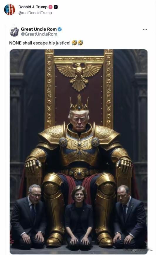 特朗普：无人能逃脱他的审判！最近，特朗普又出来戏耍民主党领导人，他在自己社交媒体